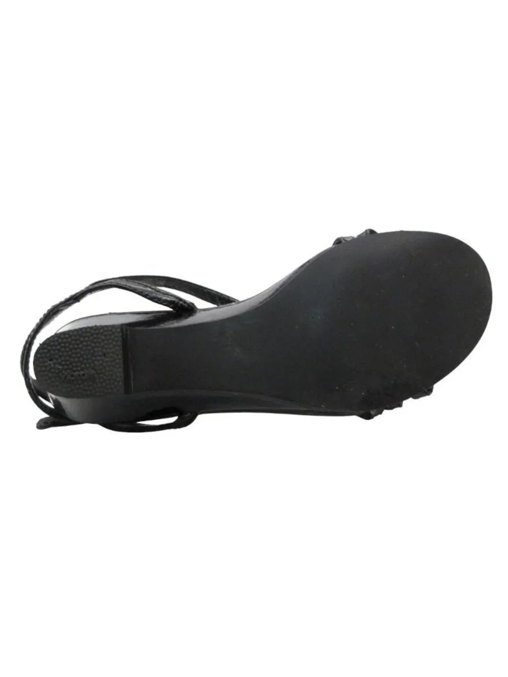 Prada Sandals Wedge Sole Ribbon Cross Strap Logo Patent Leather Black